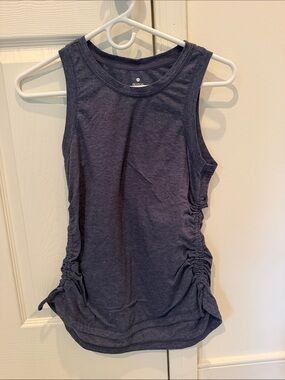 Apana Navy Ruched Side Tank Top